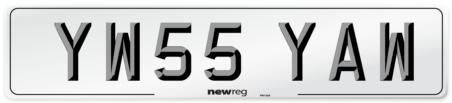 YW55 YAW Number Plate from New Reg